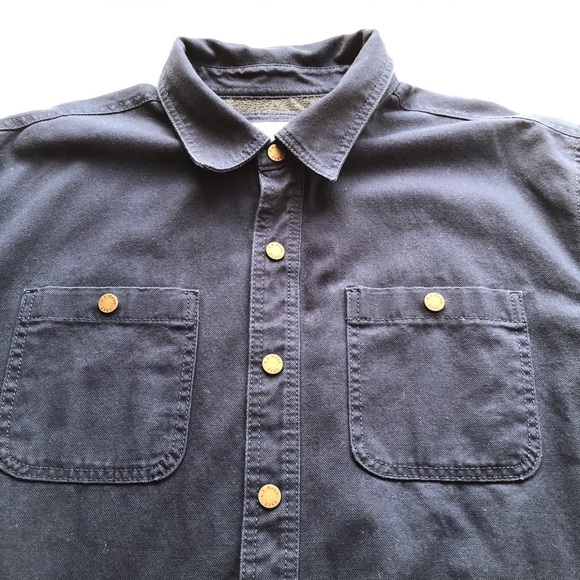 L. L. Bean Katharine Iron Works Navy Blue Canvas Jacket Men’s Size XL Snap Lined - Picture 13 of 16